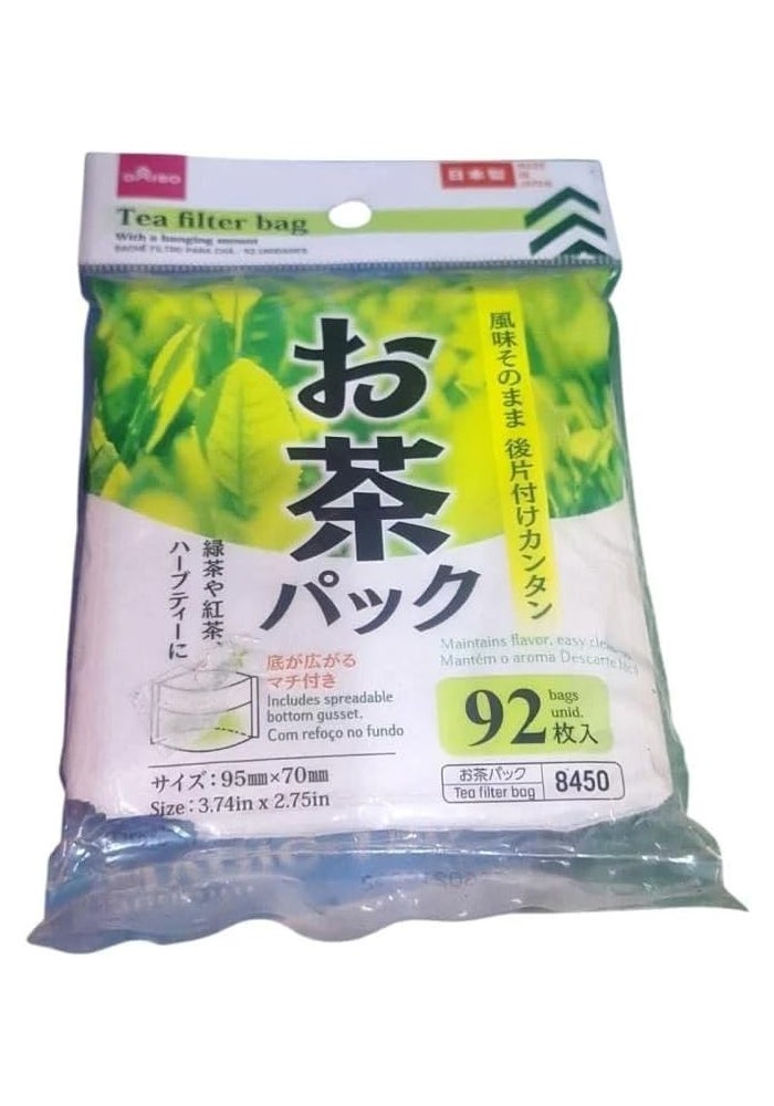 DAISO Tea Filter Bags - 92-Pack Disposable Infuser Bags for Loose Leaf Tea - Image 2